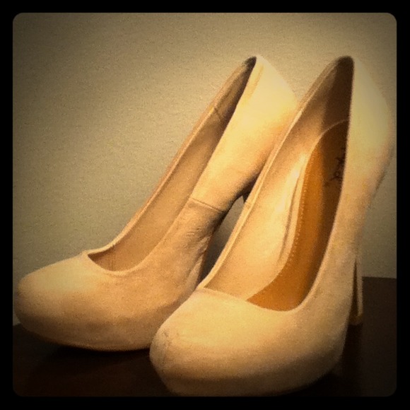 Qupid nude suede heels. Worn twice.