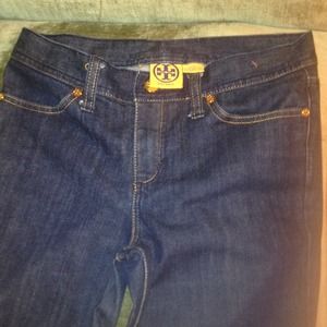 Size 28 Tory Burch boot cut blue jeans
