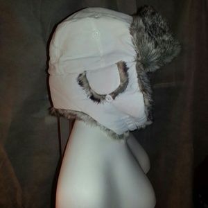 Unisex Warm White fur tr Winter SCALA Trappers hat