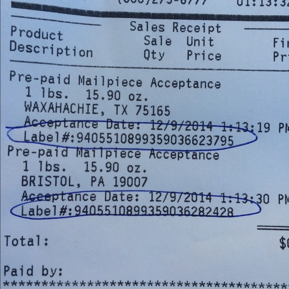 Proof of shipping