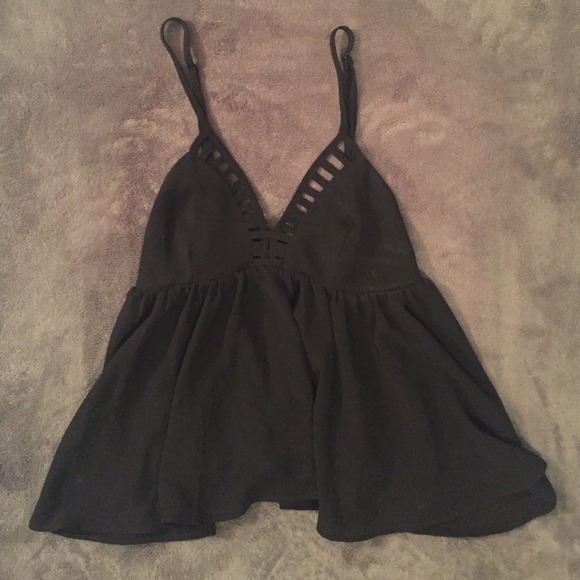 Black Cutout Detail Top