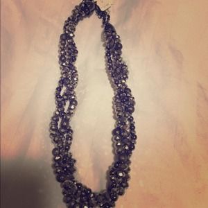 Metallic silver beaded necklace