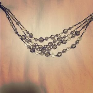 Beaded white necklace