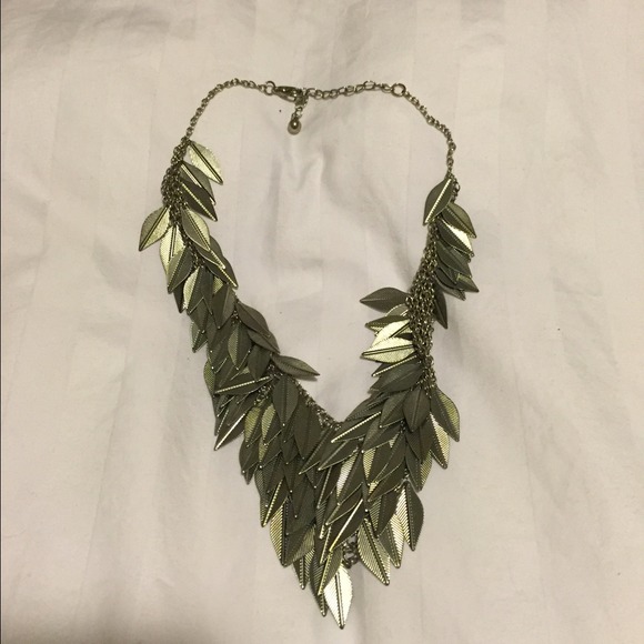 Silver feather necklace