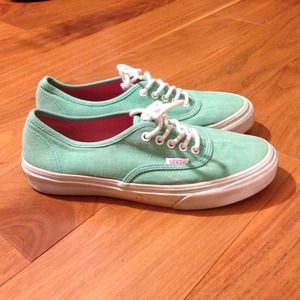 Greenish vans worn once