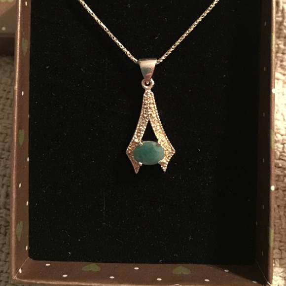 Jade stone with gold necklace