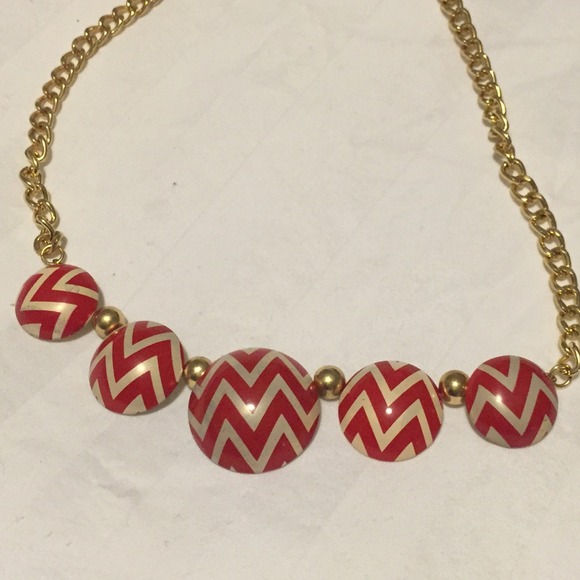 Red and white necklace