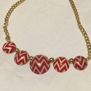 Red and white necklace