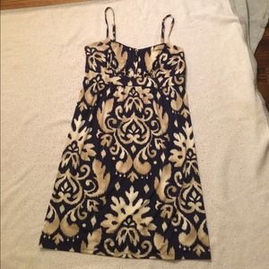 FLASH SALE - Navy/beige spaghetti strap dress
