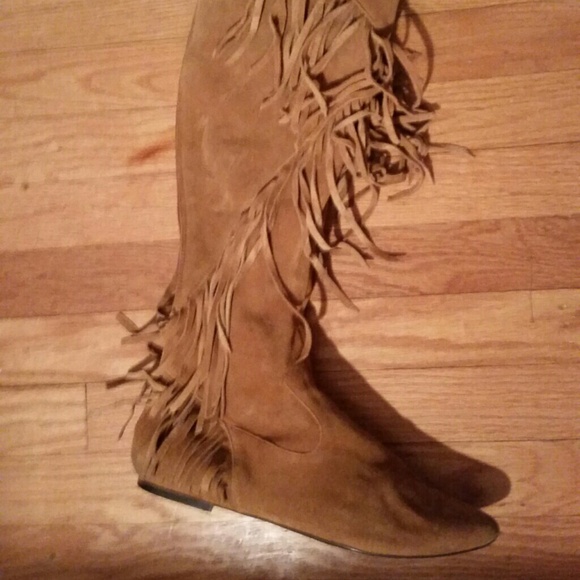 Suede knee high boots