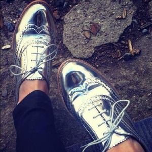 Sam Edelman silver oxfords