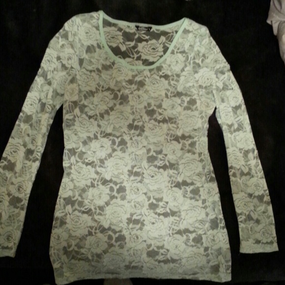 See through (teal) shirt