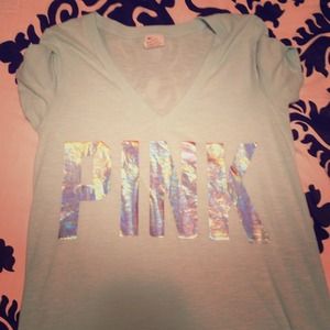 VS PINK teal tee