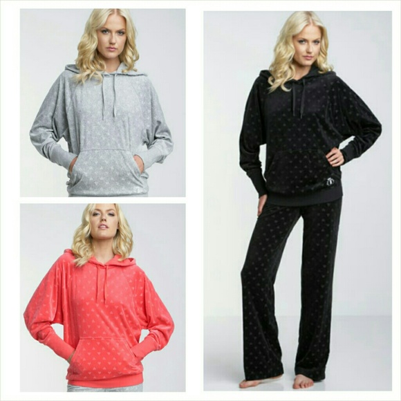 Juicy Couture Dolman Sleeve Heart Pullover Hoodie - Picture 1 of 4