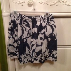 Blue and White Floral Skirt