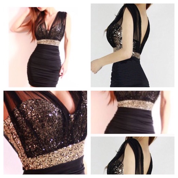 🚫 SOLD🚫New black and gold dress!!💲✂️