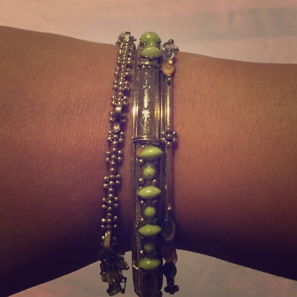 Green dangle bracelets