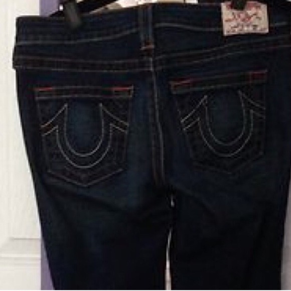 Cropped true religion jeans dark blue