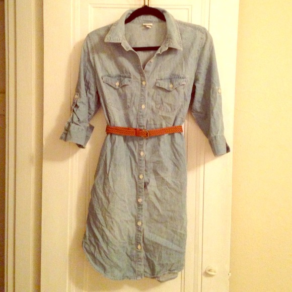 Denim Shirt Dress, belt included
