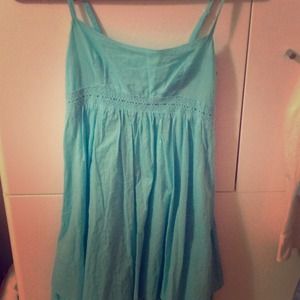 Adorable blue layered dress with detail on bottom