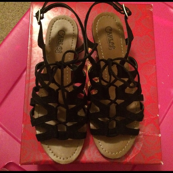 🌟Worn a few times🌟 black lace up sandals