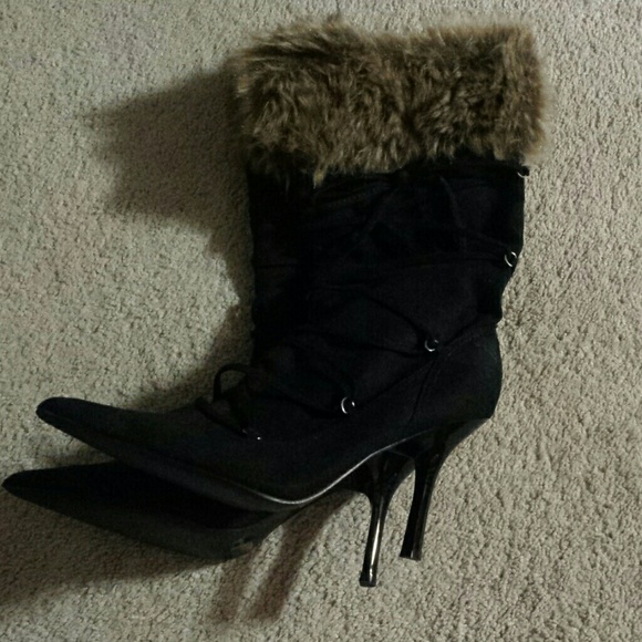 Brand New Fur on Top Pointed Boots