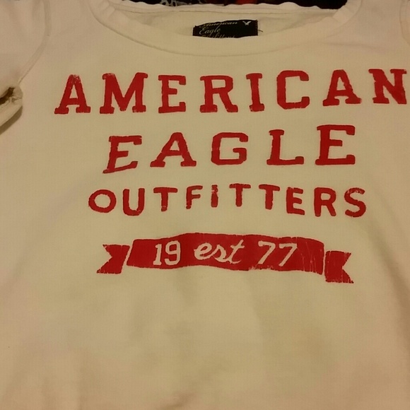 White/red American Eagle sweater