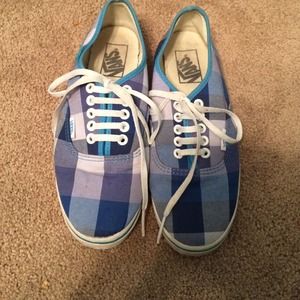 Blue checkered vans