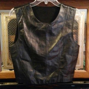 Telluride MED. black Leather pull over tank