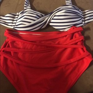 Retro high waist bathing suit