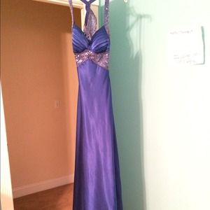 UK blue long dress