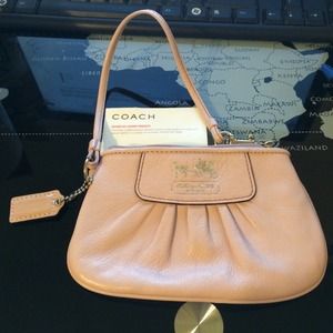 Coach leather blush pink wristlet