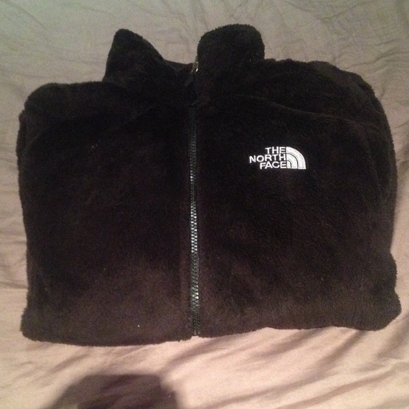 Woman's all black fuzzy North Face