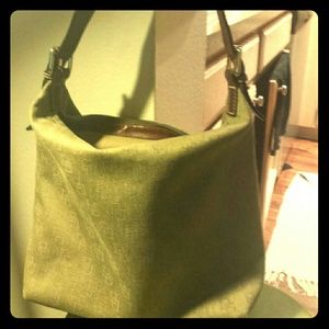 Dooney & Bourke signature canvas hobo shoulder