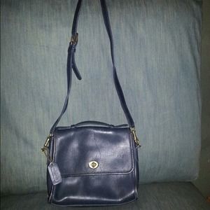 Authentic navy blue coach bag