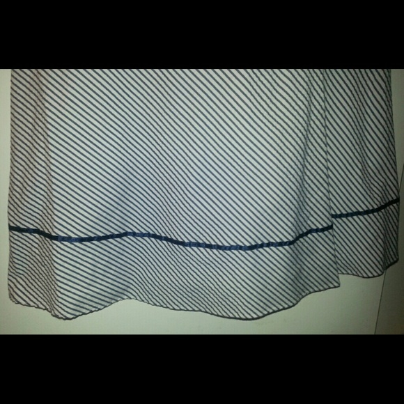 Blue Striped Strapless Dress - Picture 2 of 3