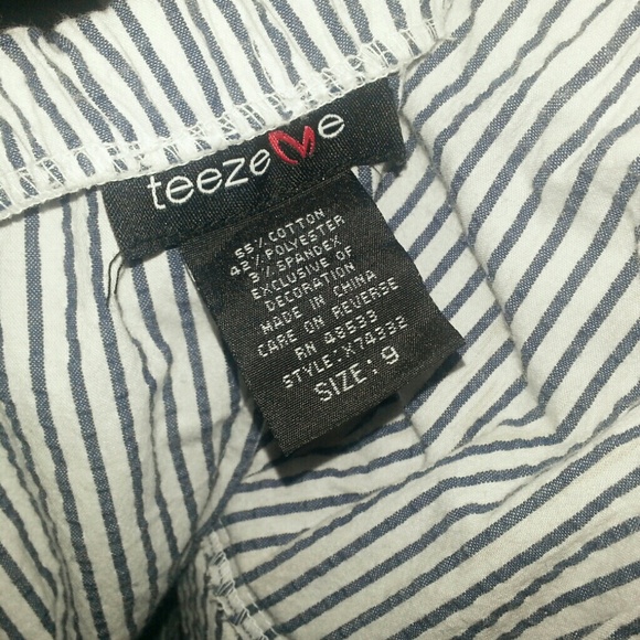 Blue Striped Strapless Dress - Picture 3 of 3