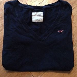 Navy Holister V-Neck T Shirt