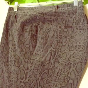 Black/Grey Snakeskin patterned skinny jeans