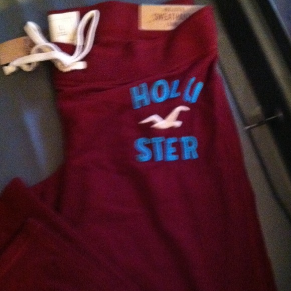 Hollister Pants - Lounge pants burgundy, soft
