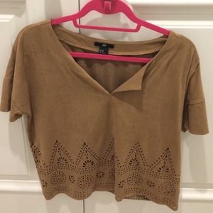 Suede tribal top