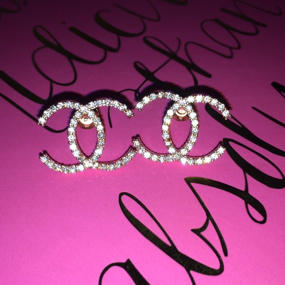 CC Large Rose Gold CZ Stud Earrings