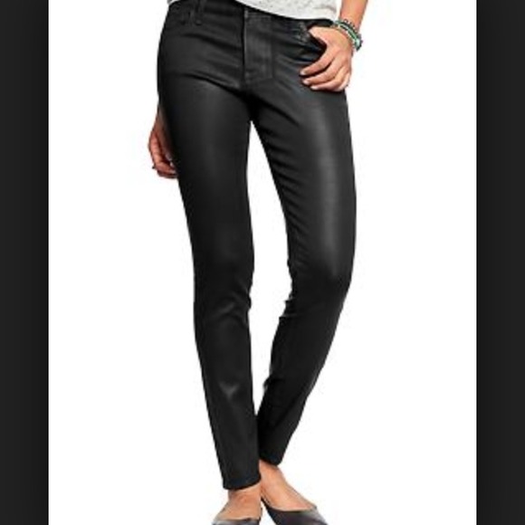 Old Navy Pants - Black Coated Skinnys