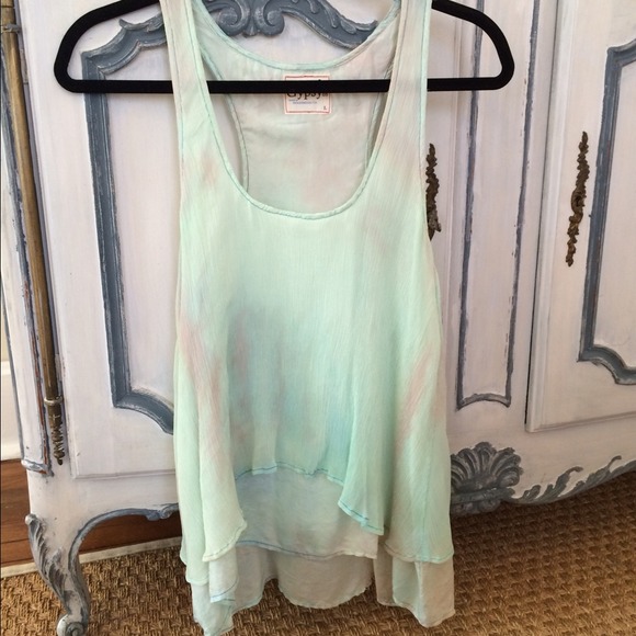 Gypsy 05 tie-dye layered silk tank