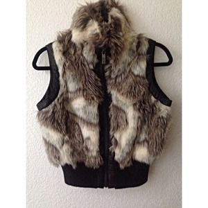 Faux Fur and Leather Vest