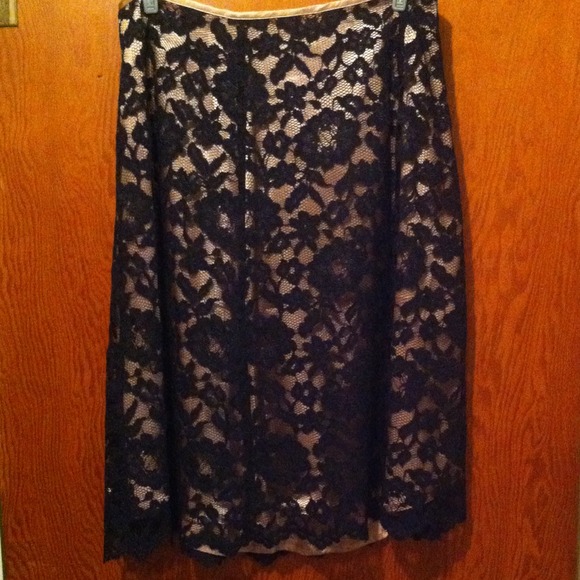 Gold with black lace skirt.