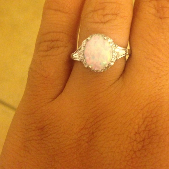 Opal and cz ring