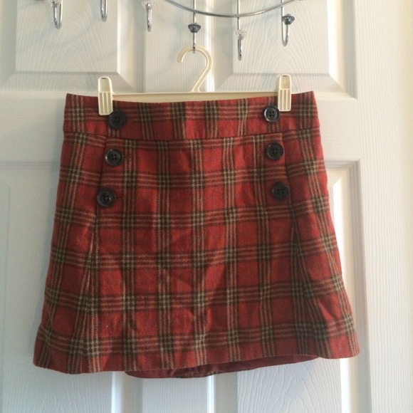 Plaid Wool-blend Gap Mini Skirt, size 4