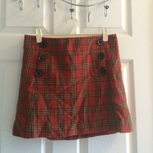 Plaid Wool-blend Gap Mini Skirt, size 4