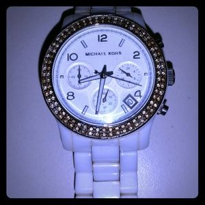 Authentic Michael Kors white ceramic watch